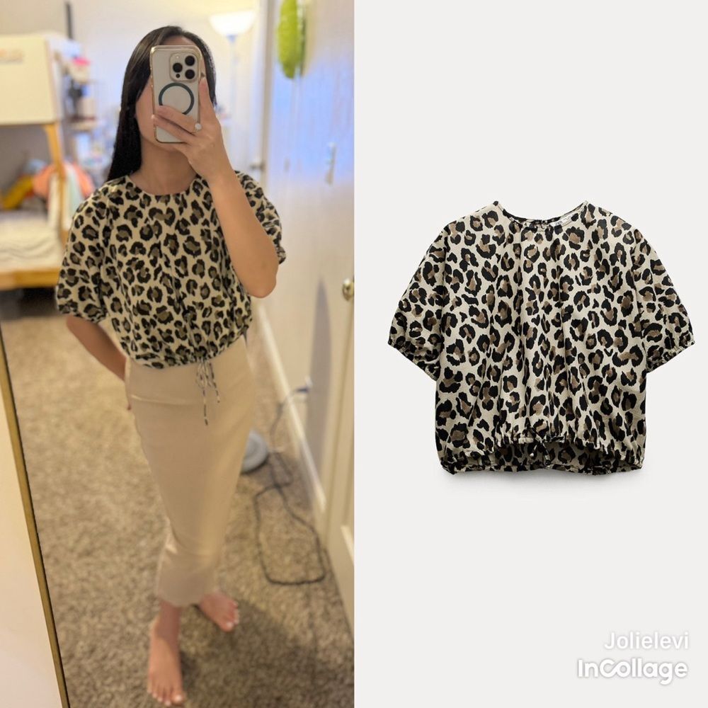 ZARA ANIMAL PRINT TOP